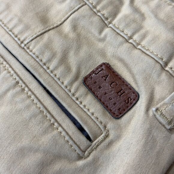 JACHS New York Chino Pants Mens 32x30 Tan Straight Leg Slim Fit Slash Pockets - Picture 7 of 7